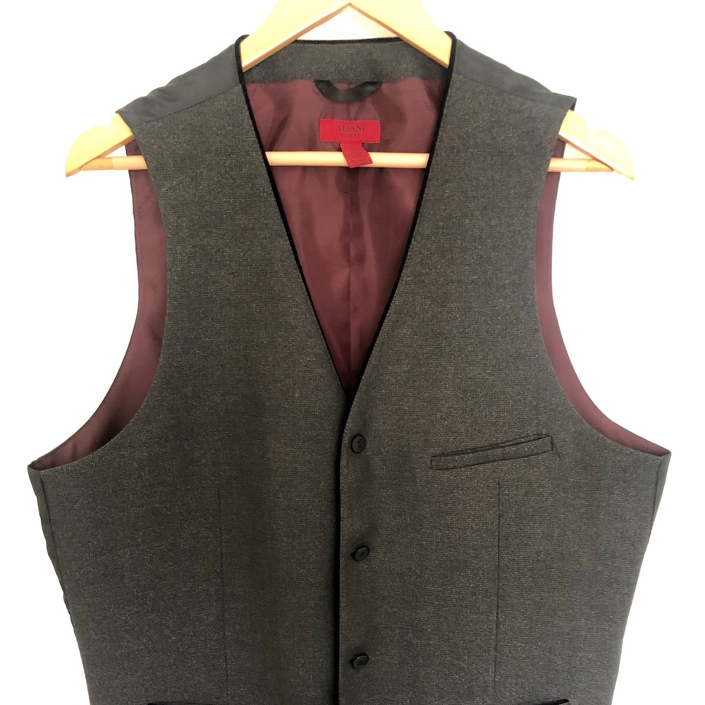 NWOT Alfani Slim Fit Black Tweed Vest